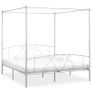 Canopy Bed Frame White Metal 6FT Super King Image 2