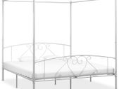 Canopy Bed Frame White Metal 6FT Super King