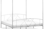 Canopy Bed Frame White Metal 6FT Super King