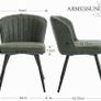 2pcs Dining Chair Modern PU Leather Cover Metal Legs Green Image 2