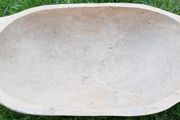 Antique Wooden Dough Bowl - Rare Bread Trough - Primitive Hand Carved Trencher Bowl - Country Wooden Bowl - Farmhouse Decor 20" x 10"