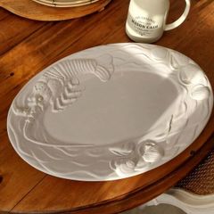 White Majolica platter.