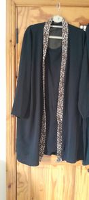 Leopard trim black suit