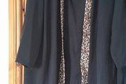 Leopard trim black suit