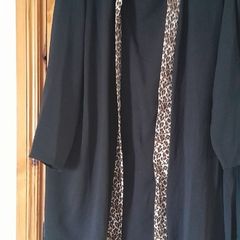 Leopard trim black suit