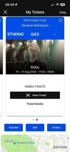 Moby Tickets x 2