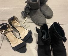 All for 3e Woman's winter summer flat shoes boots black grey high heels bundle