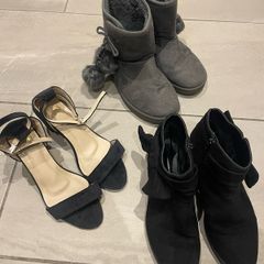 All for 3e Woman's winter summer flat shoes boots black grey high heels bundle