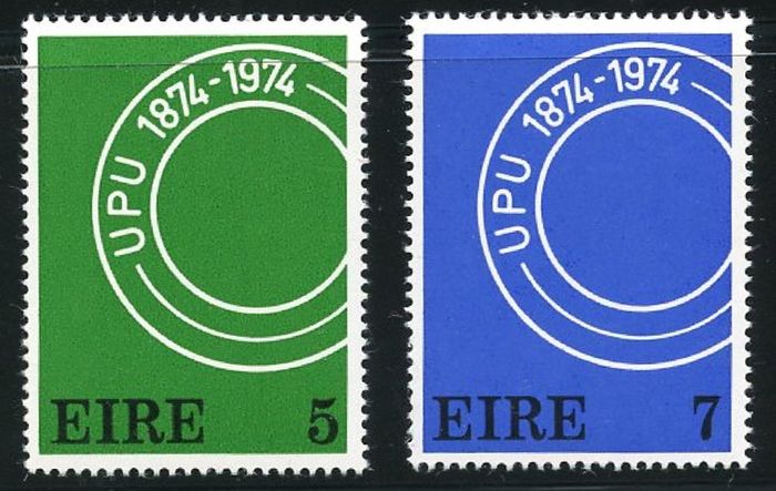 Ireland 1974 Scott # 363-364 Centenary of the Universal Postal Union - Mint Never Hinged
