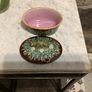 : Rare 19th Century George Jones Majolica Oval Lidded Box / Dish with Sleeping Calf Finial Image 2