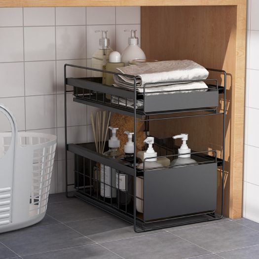2 Tier Under Sink Large Sliding Cupboard Drawer Shelf(Large Size)