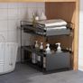 2 Tier Under Sink Large Sliding Cupboard Drawer Shelf(Large Size) Image 5