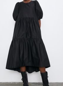 Zara black dress puff sleeve size S