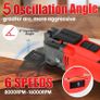 NEW SALE Oscillating Tool, 500W Oscillating Multitool Kit with 5 degree Oscillation Angle, Quick Change & Kickback Protection, 6 Variable Speeds, Auxiliary Handle, 34Pcs Saw Accessories and Carry Bag Included Image 2
