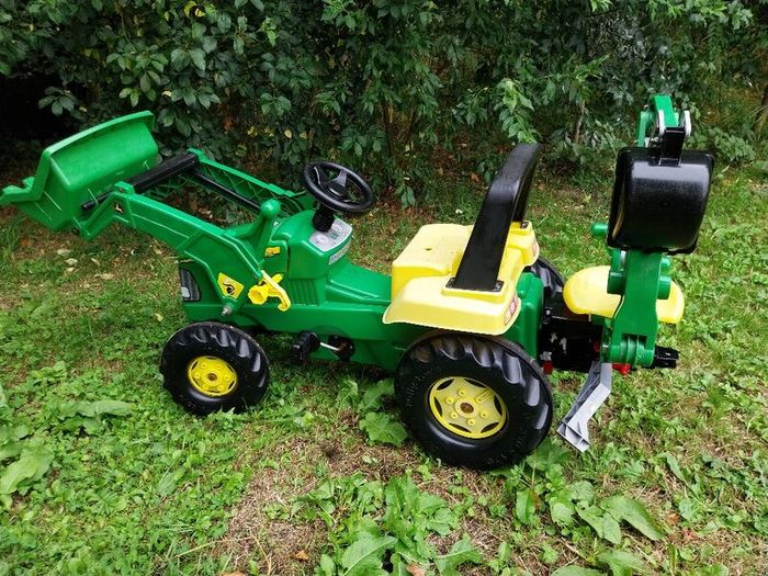Rolly Toys John Deere kids tractor with digger attachment
