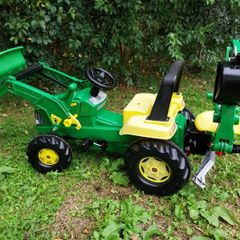 Rolly Toys John Deere kids tractor with digger attachment