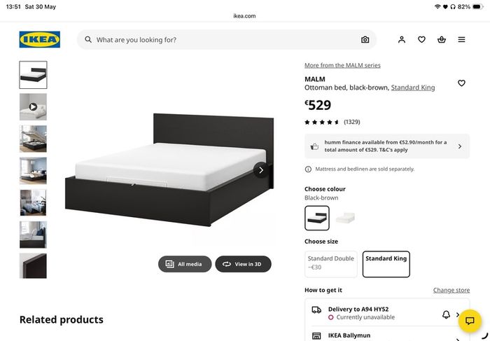 Wooden king size bed with matress