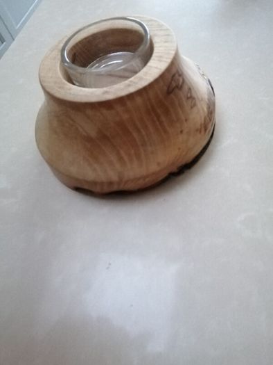 Handmade Woodturned candle night light holder