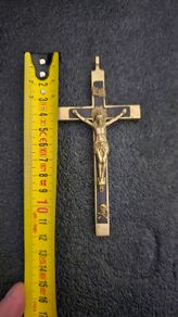 vintage brass cross pendant