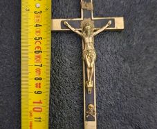 vintage brass cross pendant