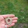 Vintage Brooch 2 Cherubs supporting Crown crystals and pearls - Photo frame Image 6