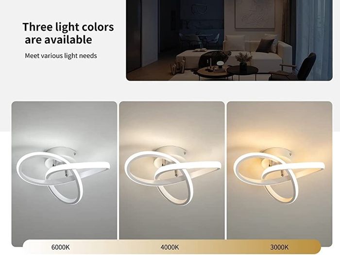 Modern LED Ceiling Light,Round Geometry Ceiling Lamp,Chic Chandelier 3000K for Hallway,Living Room,Bedroom 18W Dia 24CM (FREE POSTAGE)