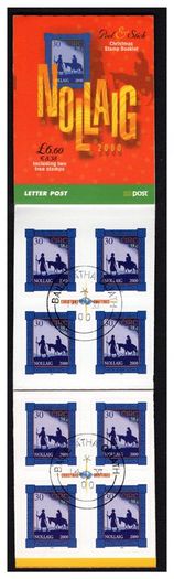 2000 Ireland Christmas Commemorative Stamp Booklet Fine Used With Dublin Cancel (first day)
