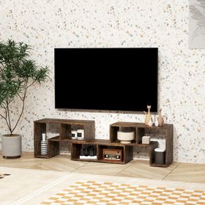 TV Stand for TVs up to 75 Inches, Free Combination TV Unit with Storage Shelves, Extendable Entertainment Centre for Living Room, Rustic Brown
