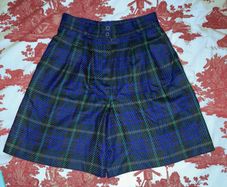 Vintage Bianca pure wool high waisted tartan shorts