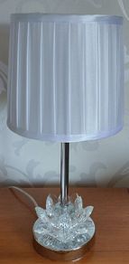 Table Lamp With Faceted Crystal On Chrome Base