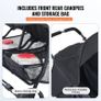 Double Stroller, Side x Side, Foldable Lightweight Twin Stroller with Tandem Seating, Adjustable Footrest/Rotating Handle, Wrap-Around Safety Harness,Storage Basket,for Newborn & Toddler (Black) Image 4