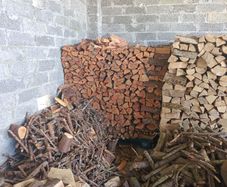 Bags of seasoned firewood