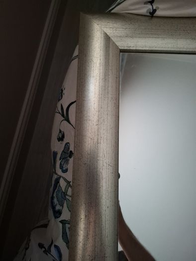 Large Silver coloured framed mirror