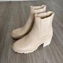 Cream Lug Sole Platform Heeled Boots - Size 5 Image 3