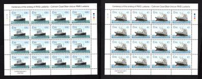 2015 Ireland Centenary of The Sinking of the RMS Lusitania Commemorative Stamps Sheetlet Plate 1A1A1A1A Mint Never Hinged (MNH)