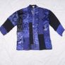 Chico's Blue & Black Patchwork Floral Print Silk Sheer Open-Front Kimono Duster 10-14UK/38-42EU Image 5