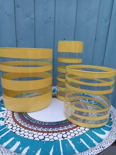 3 X glass vases/containers