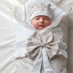 Embroidered swaddle & drape set
