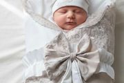 Embroidered swaddle and drape set