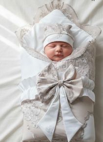Embroidered swaddle and drape set