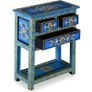 Sideboard with Drawers Solid Mango Wood Turquoise Hand Painted Image 5