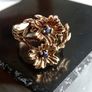 Vintage 9ct gold sapphire flower cluster ring - size M Image 2