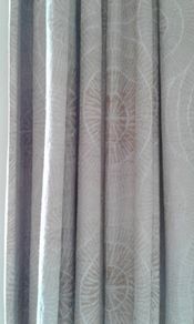 Vintage 70's Beige Brocade Curtains.