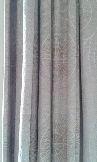 Vintage 70's Beige Brocade Curtains.