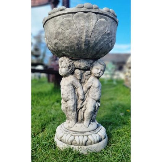 Bird Bath Triple Cherub-GL-BB032