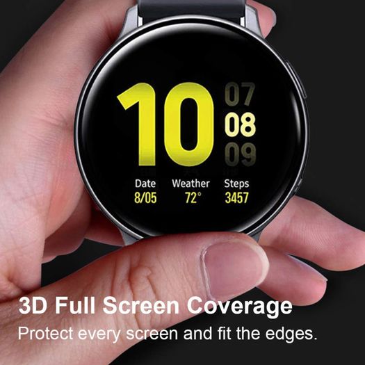 3D Full Screen Protector film for Samsung Galaxy Watch Active 2 40mm  Anti-Bubble Soft Round Edge Screen Protector Cover