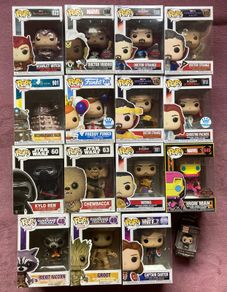 Funko Pops Pop Marvel, Guardians of the Galaxy, Star Wars, Doctor Who, Freddy Funko Collection Collector Blacklight Exclusive Doctor Strange Scarlet Witch Rocket Kyle Ren Chewbacca Voodoo