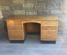 Old solid oak desk