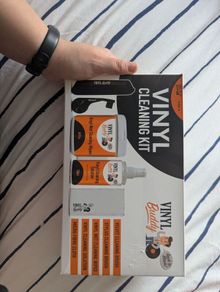 Vinyl cleaning, velvet brush, cleaning solution and stylus cleaning brush