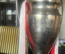 Liverpool signed champions league trophy